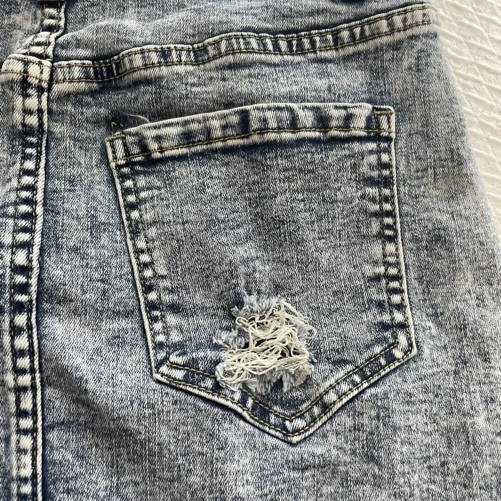 White Birch 90s Style Streetwear Grunge Y2K Mini Skirt Acid Wash Edgy Size Small